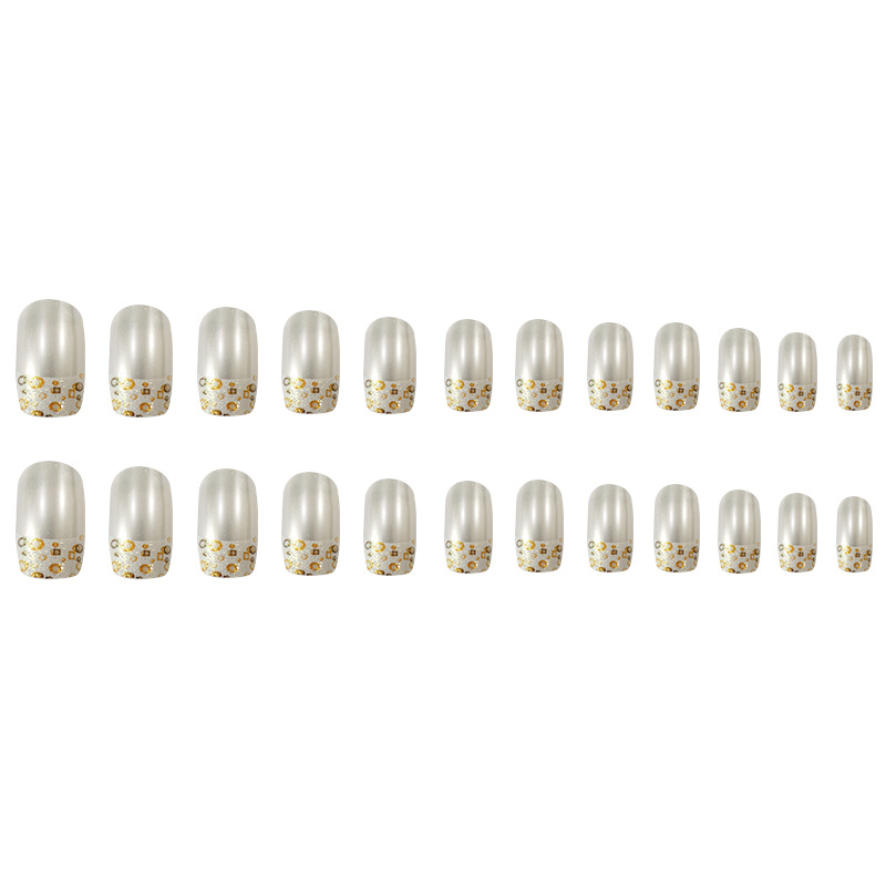Elegante plata y oro parche de manicura de moda decoración de patrón exquisito desgaste de uñas transfronterizas venta caliente atmósfera noble manicura