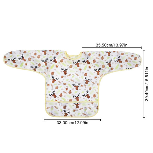 Factory processed raincoat-style reverse-wear waterproof baby children eat-free mealtime bib apron drawing clothes