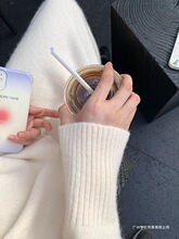 法式翻领针织打底连衣裙女秋冬新款配大衣宽松长款过膝加厚毛衣裙