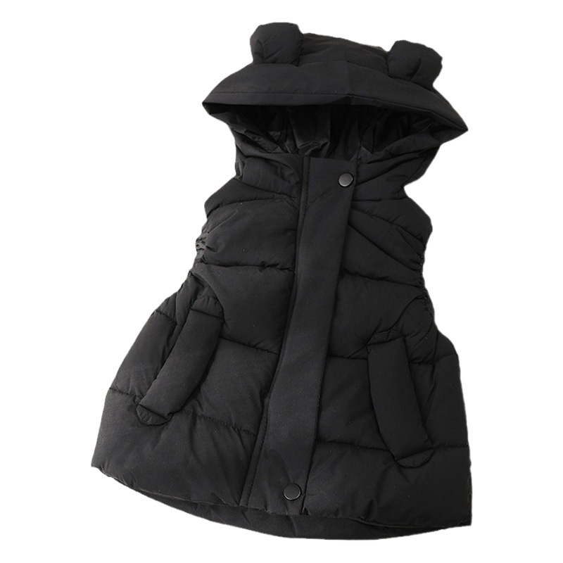 Chaleco con capucha y orejas para niños, acolchado, otoño/invierno