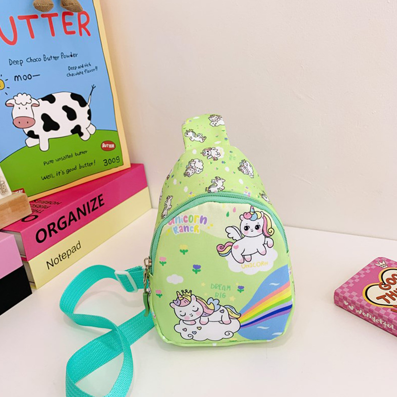 Ventas transfronterizas calientes bolsos de pecho para niños nuevos unicornios de dibujos animados bolsos de cambio bebés lindos bolsos mochilas de chicas pequeñas