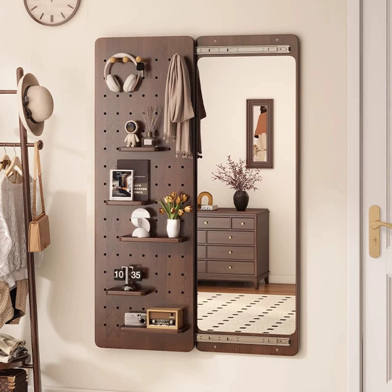 Квадратное зеркало для туалетного столика с перфорированной доской, выдвижное, закрывающееся, скрытое зеркало в полный рост, домашнее настенное зеркало, зеркало для прихожей.