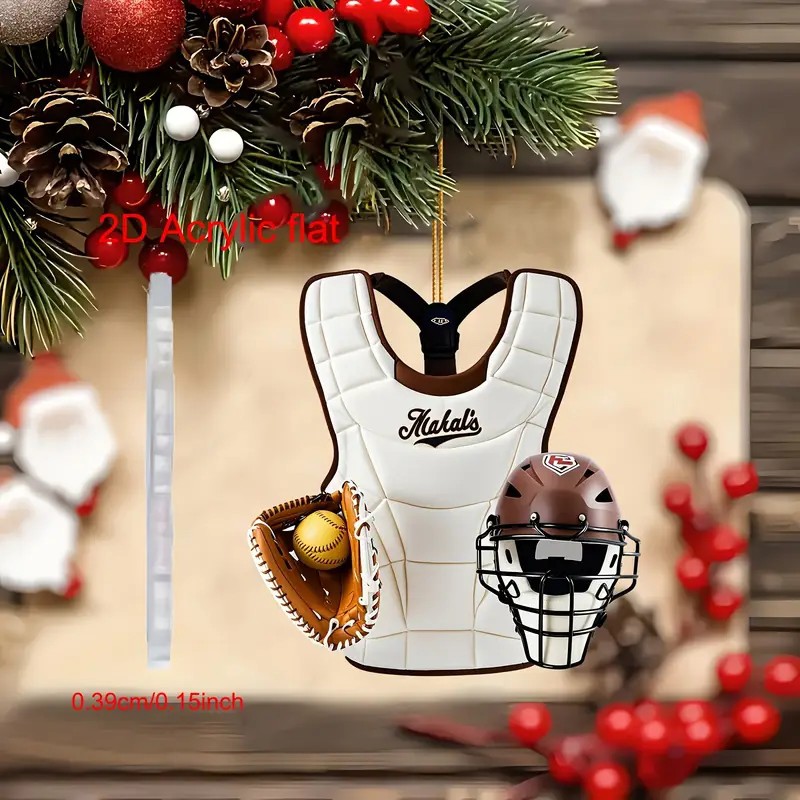 Nuevo producto divertido béisbol acrílico plano colgante de coche accesorios de mochila regalo de cumpleaños decoración del hogar