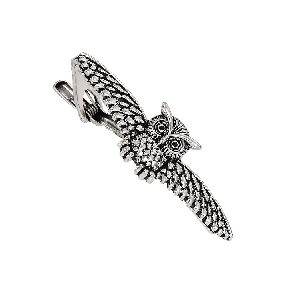 Fermacravatta da uomo europeo-americano con gufo e tonno, stile francese, accessorio di grande successo, disponibile in magazzino._voghion.com