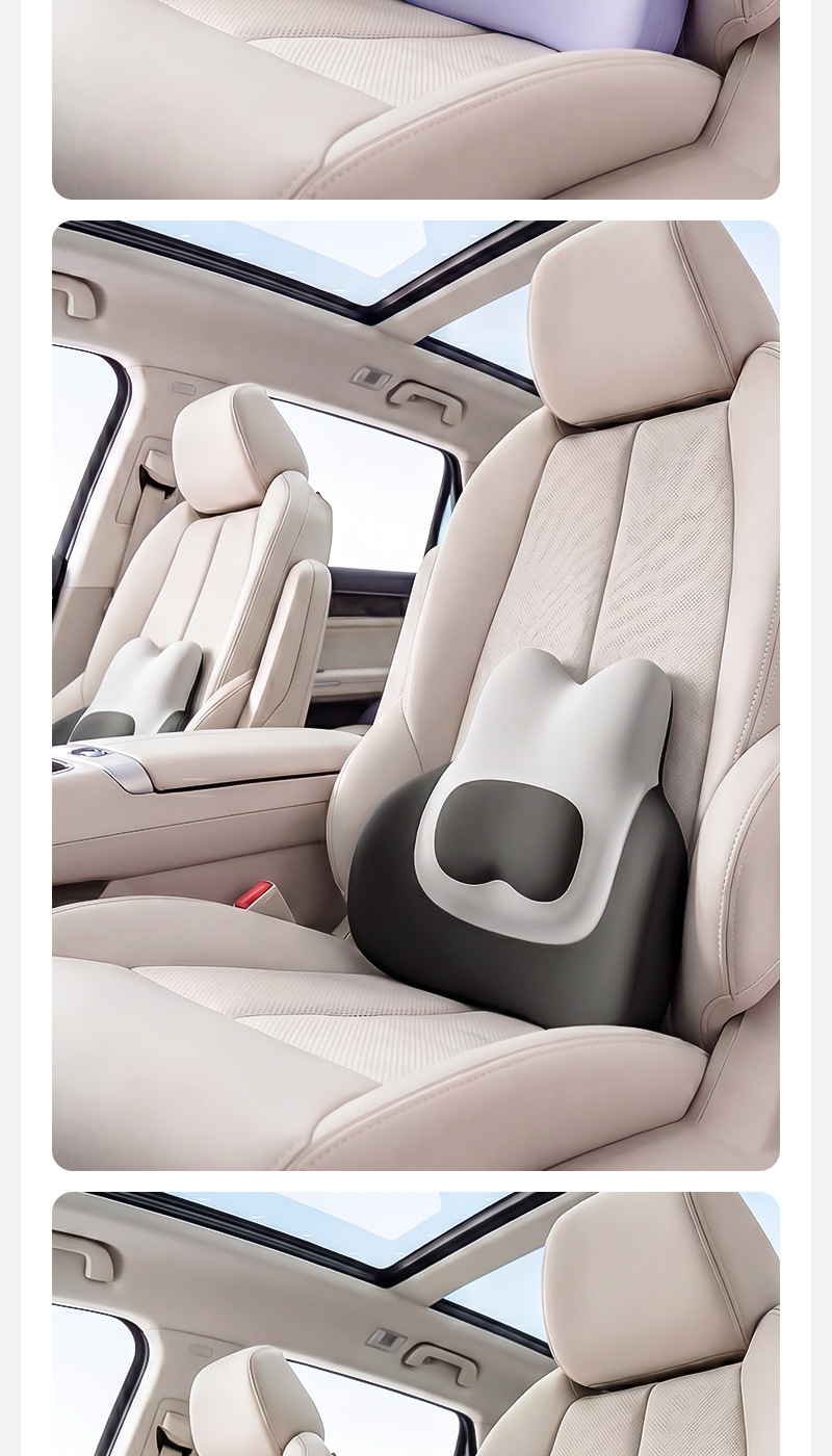 Car Lumbar Support Cushion Memory Foam Car Seat Backrest Cushion for Long Hours of Driving Without Fatigue Factory Cross-Border