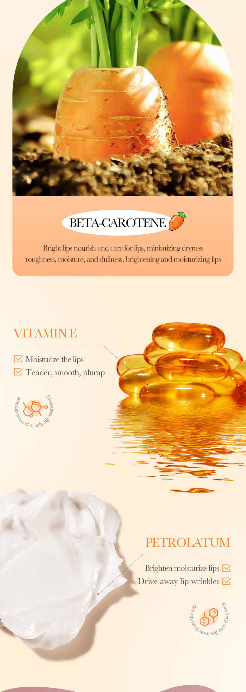 SADOER All Carrot Nourishing Moisturizing Anti cracking Autumn and Winter lipstick_voghion.com