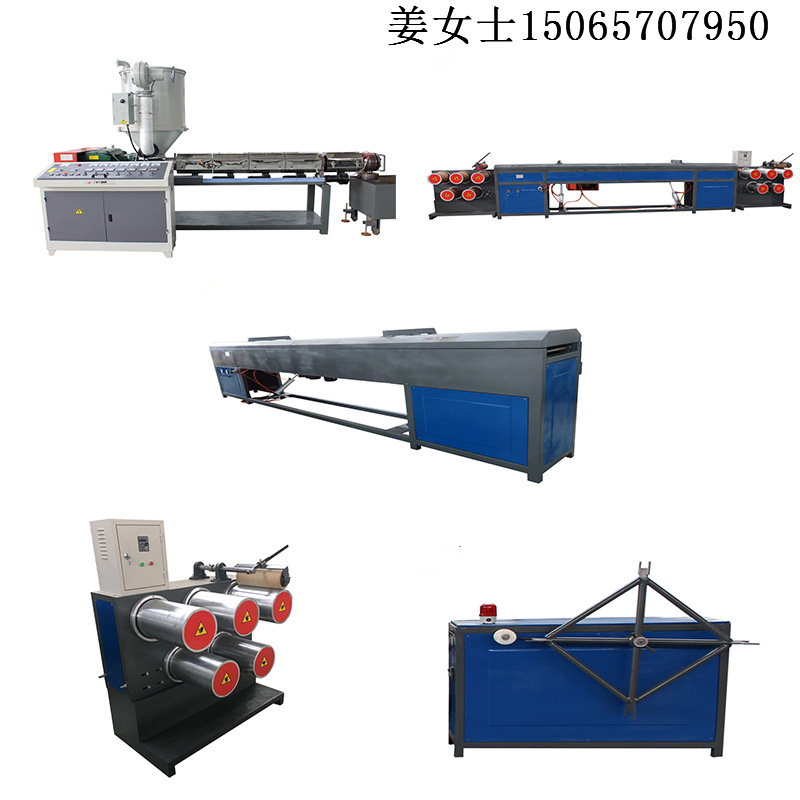 厂家供应PET聚脂纤维刷丝扫把丝拉丝机 PET捆扎打包绳挤出拔丝机
