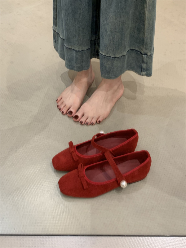 法式温柔晚晚风玛丽珍鞋女2025秋季新款蝴蝶结平底芭蕾舞浅口单鞋|undefined