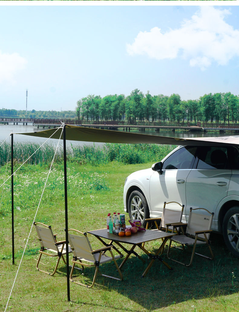 Car Side Camping Canopy for Road Trips, Outdoor Tent, Car Side and Rear Sunshade, Suv Rainproof