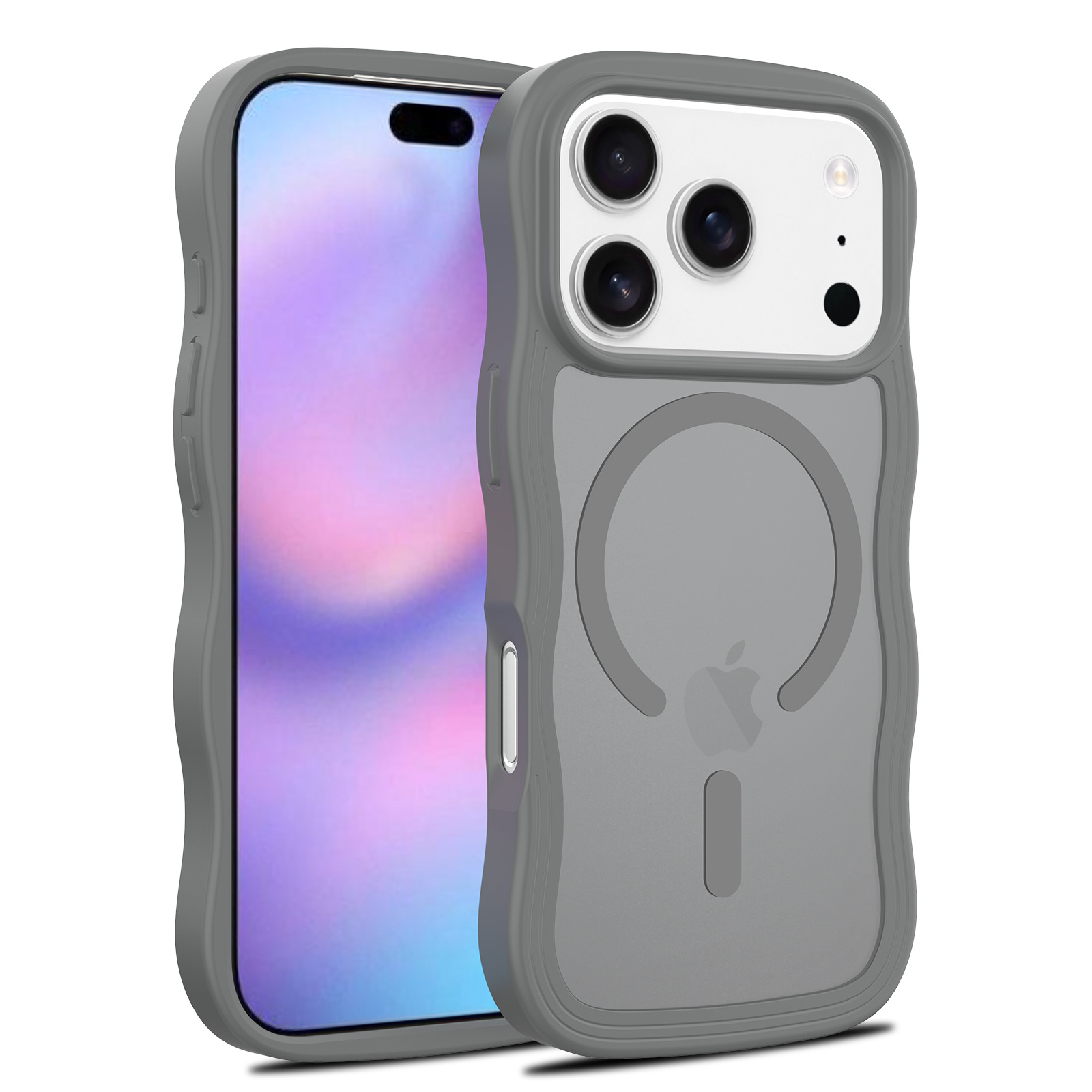 Aplicable iPhone17 Pro gran sensación de piel ondulada magnética 17 funda para teléfono móvil Apple 16 funda protectora anticaídas y resistente a la suciedad