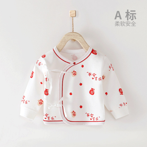 0~3 months newborn baby top pure cotton boneless unisex baby clothes autumn new arrival half-sleeve shirt