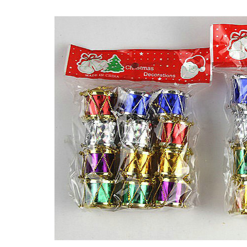 Tambor colgante navideño de lámina metálica, varios tamaños (2.5-5cm)