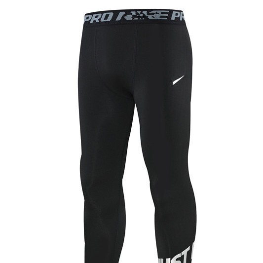 Foreign Trade Brand Logo In-Stock Elastic Quick-Dry Sports Pants for Men, Summer Tight-Fitting Running Training Cropped Pants, Dropshipping