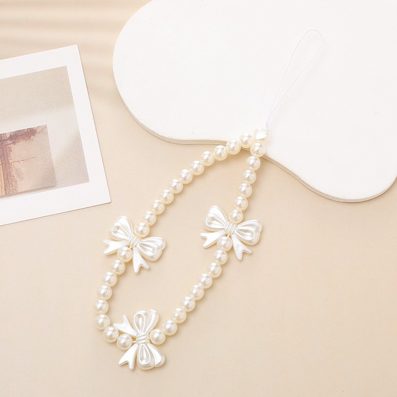 Cadena de teléfono con cuentas de corazón a la moda, antipérdida, anticaída, funda de teléfono DIY, cordón de perlas, correa corta para teléfono, decoración. image 89