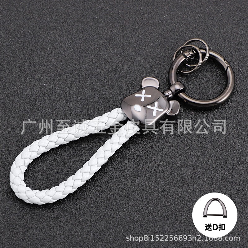 新款暴力熊汽车钥匙扣小熊编织绳情侣卡通钥匙圈防丢耐用挂件礼品|undefined