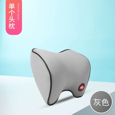 Lumbar Backrest Memory Foam Headrest: Headrest - single-headrest-gray
