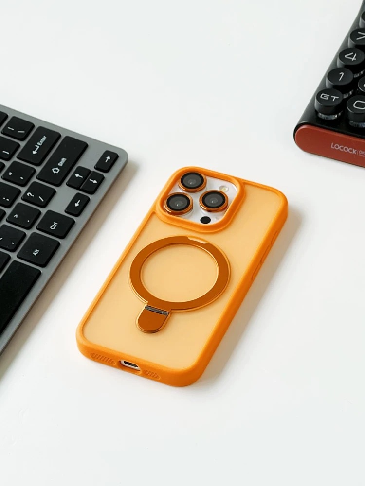 Coque magnétique givrée avec protection objectif pour iphone_voghion.com