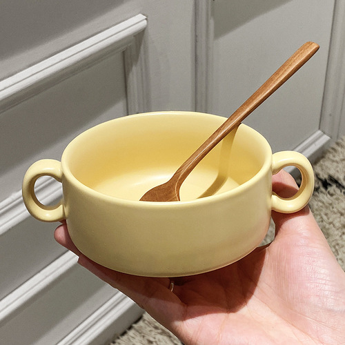 Sean Dual-Ear Baking Bowl, Simple Home-Use, Oven-Baking Bowl, Baking Pan Usable in Air Fryer, Bowl for Children's Breakfast