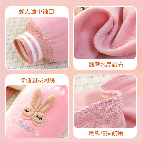 New Korean style anti-fouling women's autumn and winter sleeves cartoon velvet short student sleeves adult street stall sleeves wholesale
