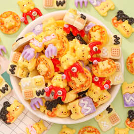 微缩食玩黄油小熊华夫饼 儿童玩具贴片diy奶油胶材料抓娃娃机饰品