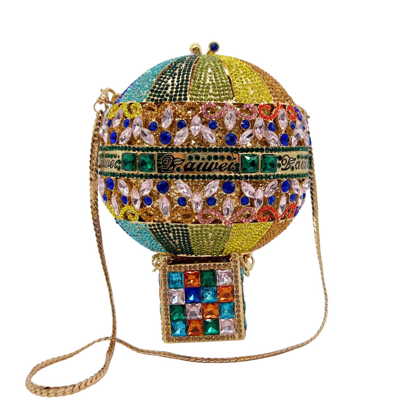Carefully Selected Hot Air Balloon Cross-Border New Hot Air Balloon Diamond-Encrusted Evening Bag Spherical Diamond Clutch Women's Bag Carefully Selected Hot Air Balloon Cross-Border New Hot Air Balloon Diamond-Encrusted Evening Bag Spherical Diamond Clutch Women's Bag