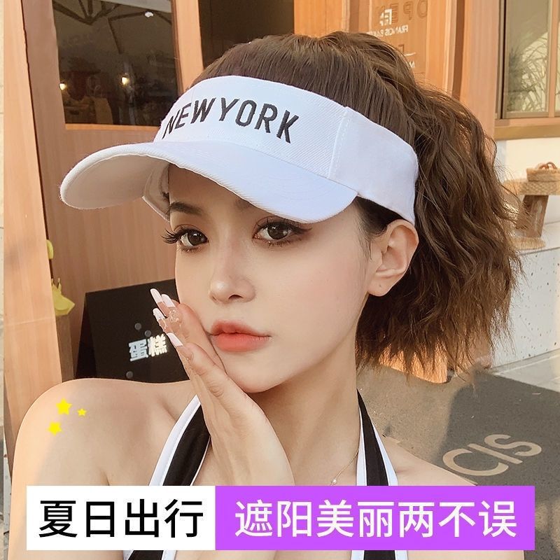 Wig Hat All-in-one Women's All-match Sunshade Hat Age-reducing Horsetail Wig with Hair Cap Shape Baseball Duck Tongue Hat