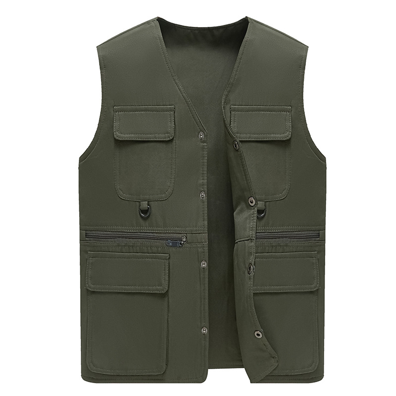 Chaleco de Pesca al Aire Libre para Hombre Poliéster Multibolsillos para Pesca y Actividades al Aire Libre image 5