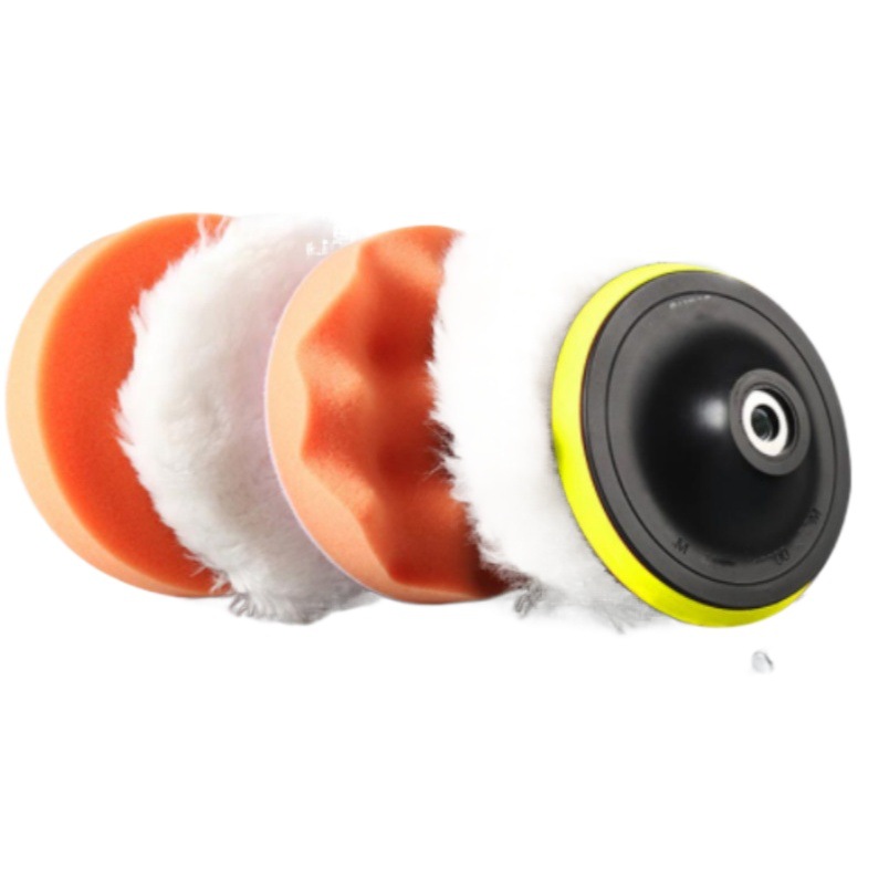 Suministro Transfronterizo de Kit de Pulido y Encerado para Autos, 6 Piezas, Rueda de Esponja Autoadhesiva, Kit de Rueda de Imitación de Lana, Descuento por Volumen