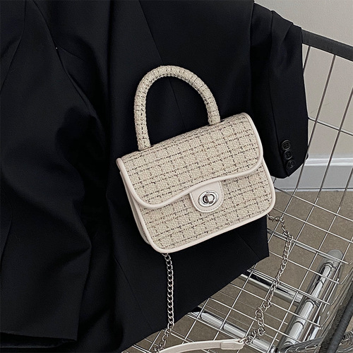 French niche design ins fashion handbag casual versatile diagonal chain bag small square bag women 2024 trendy