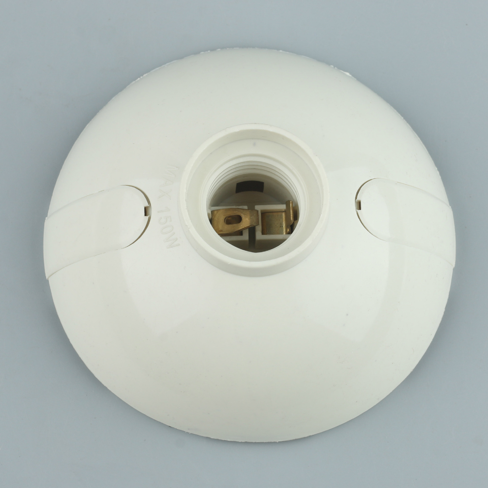 E27 ensambla el soporte de la lámpara de disco de techo, el soporte de la lámpara de tornillo de plástico blanco presiona el accesorio de la lámpara de la base de la lámpara de araña de cableado. image 3