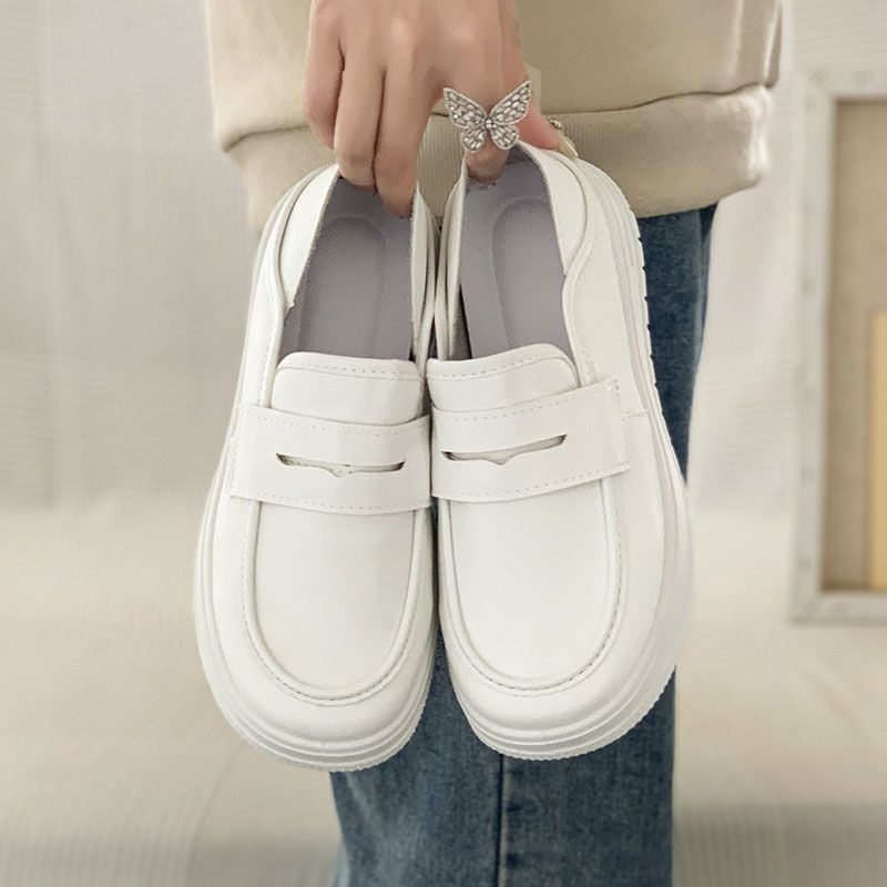 Celebridad de la red 2024 otoño nuevo estilo femenino estilo británico moda todo-fósforo temperamento casual y cómodo zapatos Lefu suela suave superficie suave