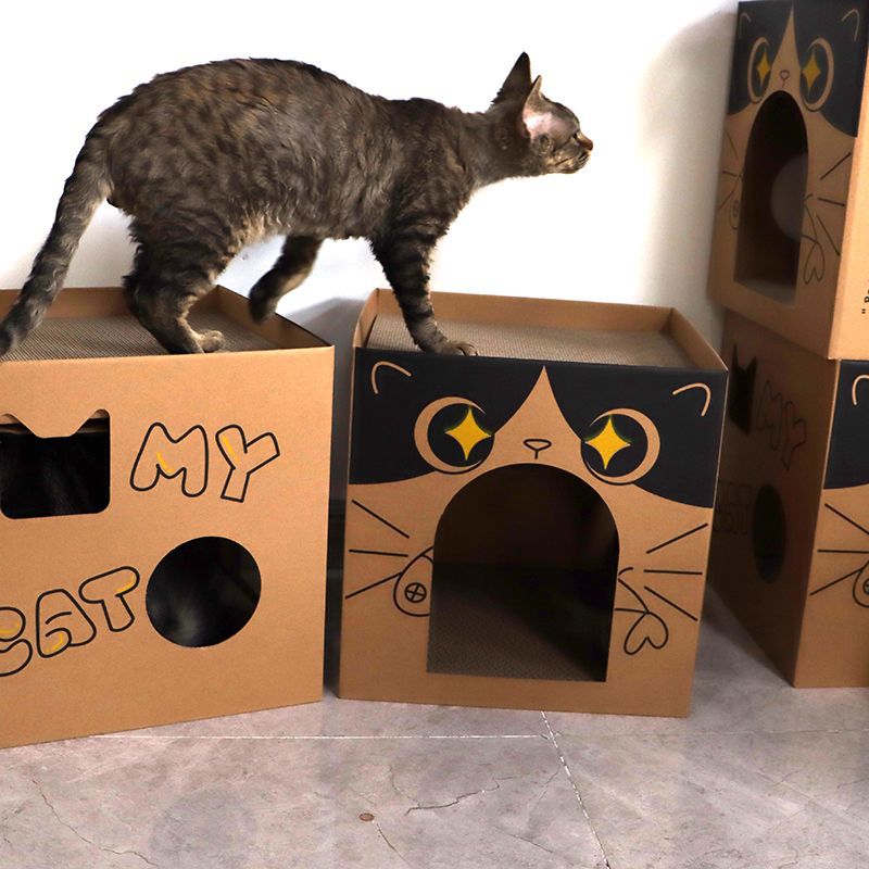 瓦楞猫窝窝睡窝一体多功能上下铺二层四季通用猫咪窝睡觉纸箱猫窝