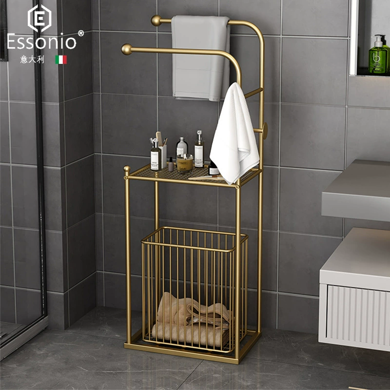 Italian Nordic bathroom bathroom rack floor-standing slate bath towel towel storage rack