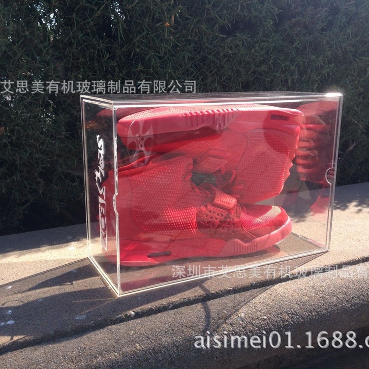 亚克力透明鞋盒 亚加力高档运动鞋包装盒 有机玻璃包装盒厂家