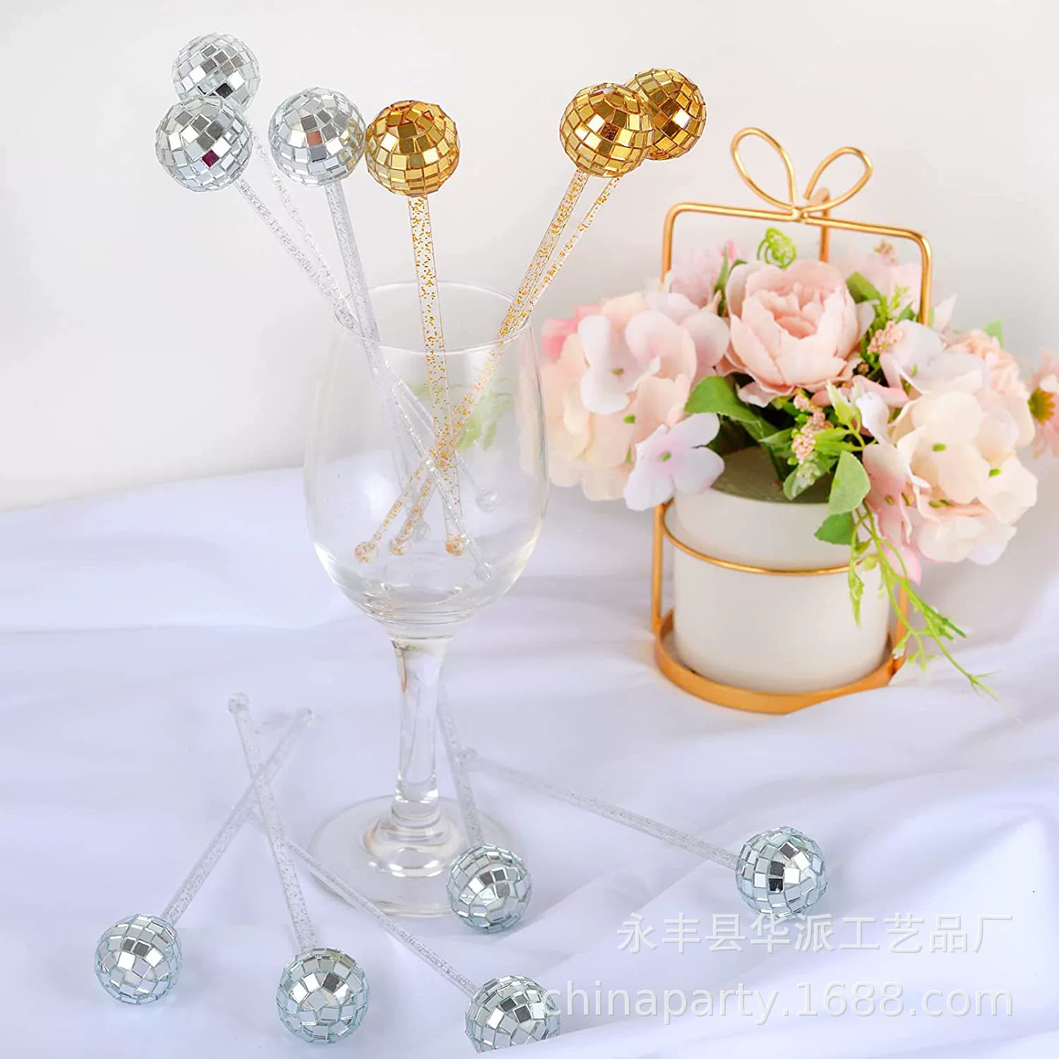 3 см DISCO зеркальный шар коктейль стержень для перемешивания блестящая пудра прозрачный шейкер блендер для напитков