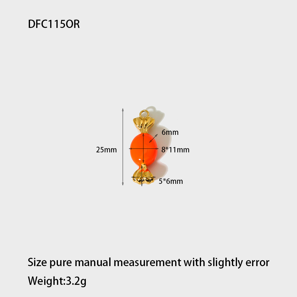 5g Weight 0.03µm Gold Plating Thickness PVD Coated Gold Plating Process Pendant Jewelry Making Type 8*25mm Jewelry Making Size 18K Real Gold Plated Plating Material 1 Piece Quantity 304 Stainless Steel Material Moon, Candy, Giraffe Pattern IG Style Style Enamel Craft 1 Piece 8*25mm 304 Stainless Steel Moon Candy Giraffe Pendant 2