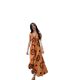 Suitable for Traveling to Thailand to Wear Seaside Holiday Elegant Printed V-Neck dress Bohemian Beach Dress for Summer