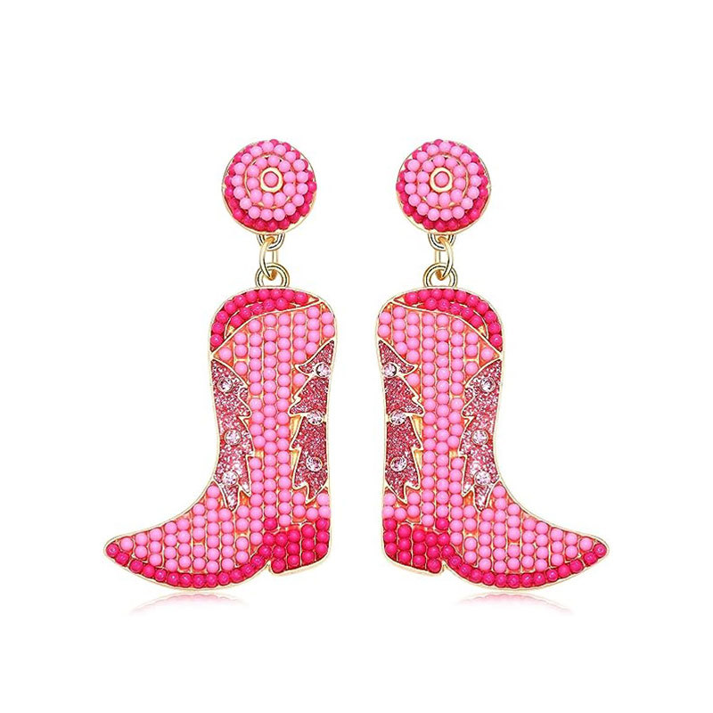 European and American new rice pearl earrings western denim drip oil…