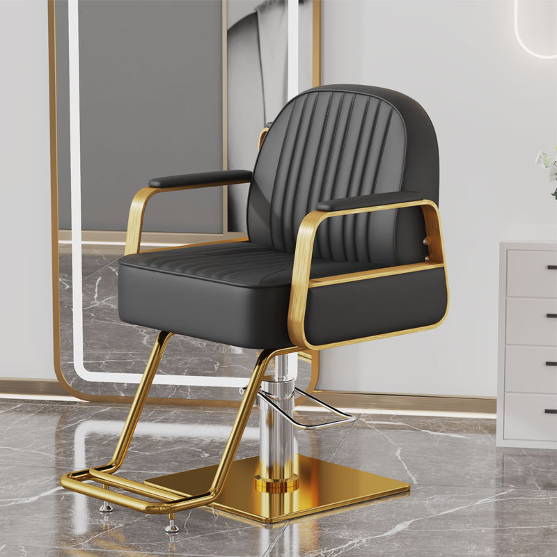 블랙 가죽 [골드 스테인레스 스틸 사각 플레이트 + 원형 튜브 페달]