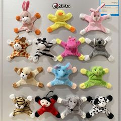 卡通毛絨動物冰箱貼可愛磁性貼家居擺件廚房裝飾創意超萌玩偶公仔