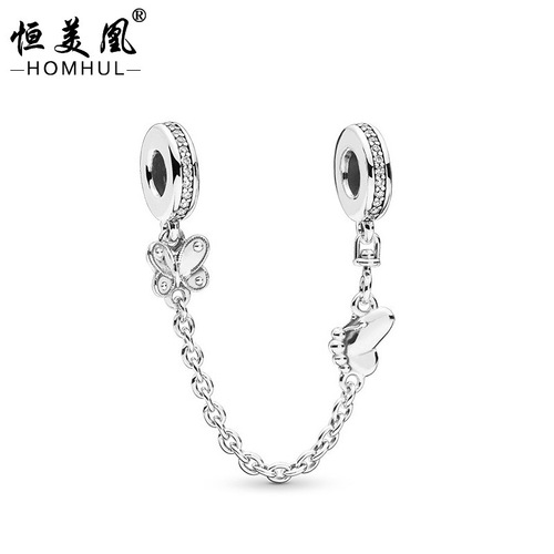 Jade Person New Alloy Diamond Studded Safety Chain DIY Butterfly Crown Ear Corn Love Bead Bracelet Safety Rope Accessory