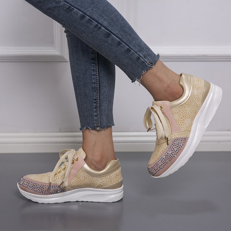Women's Casual Running Shoes Low-cut Flat Solid Colour Trainers_voghion.com