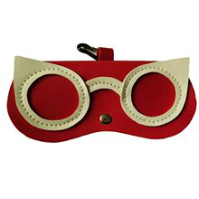 卡通眼镜盒太阳眼镜盒女简约便携皮质软包小清新手工镜袋新款时尚