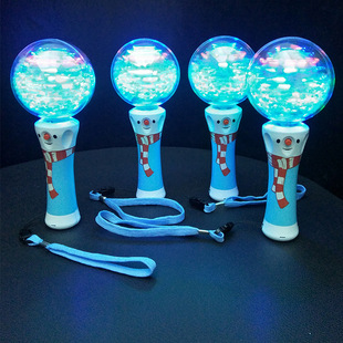 New LED Christmas Snowflake Rotating Stick Colorful Luminous Stick Children's Paradise Luminous Rotating Ball Stick