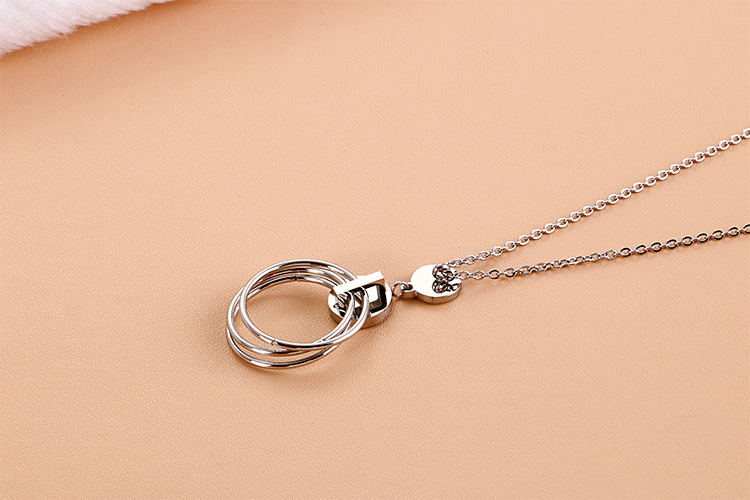 wholesale new style round multi-layer stainless steel necklace earring set Nihaojewelry