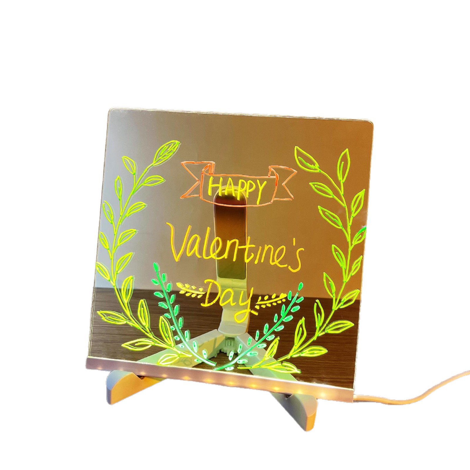 Tablero de Dibujo Luminoso Pintado a Mano para Niños, Borrable, Sin Polvo, con Soporte Plegable, Luz Nocturna, Tablero de Mensajes, Juguete Pequeño