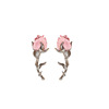 Silver needle, fashionable cute fresh earrings, flowered
