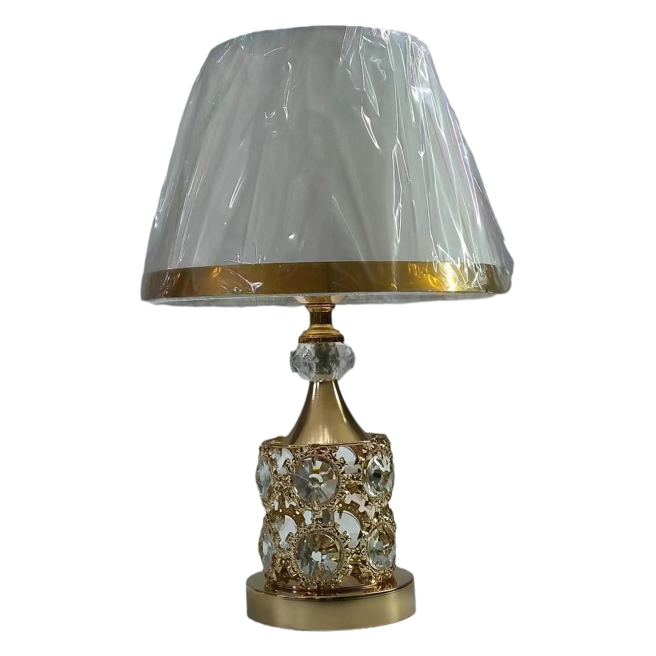 Lámpara de mesa de hierro, estilo moderno minimalista, sin fuente de luz, accesorios del cuerpo principal con pantalla de tela, lámpara de noche al por mayor.