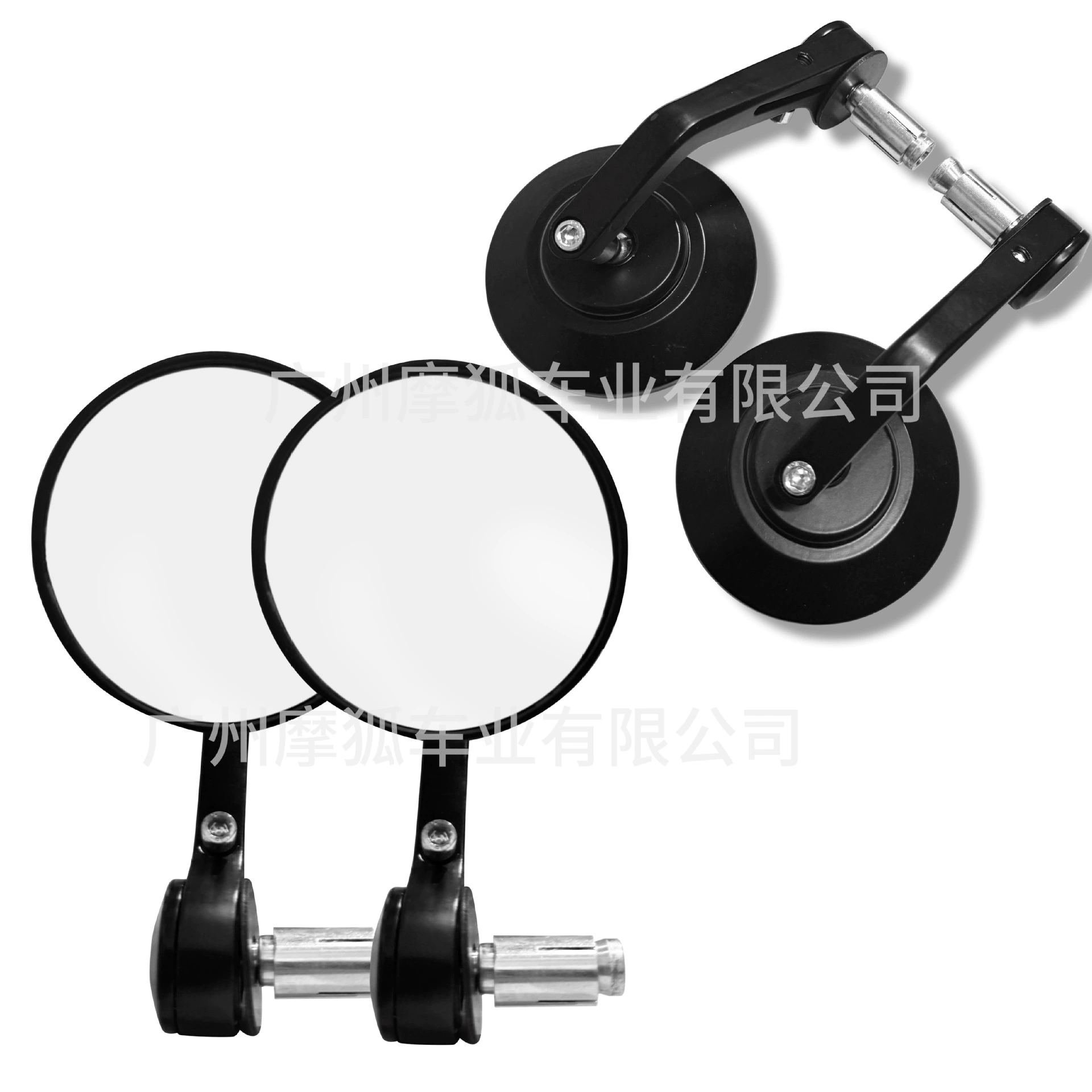 Modified rear view mirror, round pen