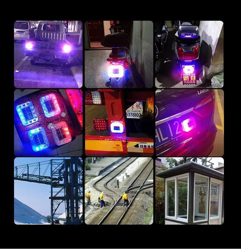 Touch-Type Car Solar Strobe Light, Multi-Mode Solar Anti-Rear Collision Light, Parking Safety Warning Side Light